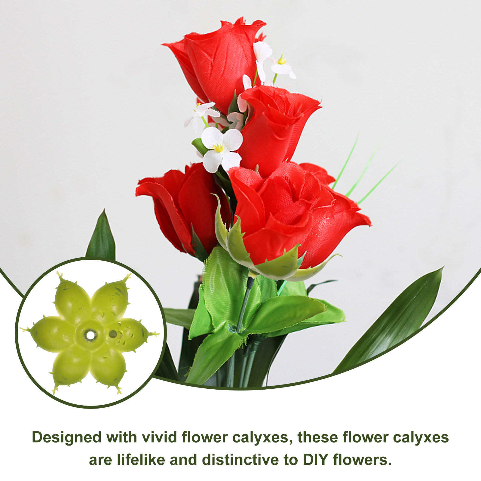 50pcs Artificial Rose Calyxes  - Soap Making Ins recension och pris
