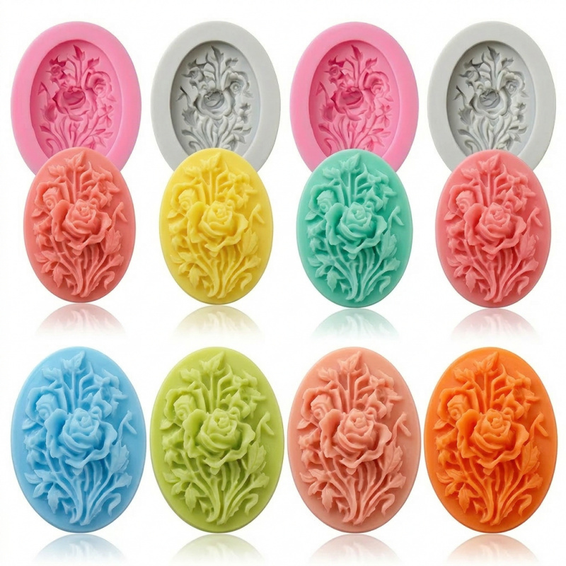 4 Silicone mold with flower sh - Soap Making Instructions recension och pris