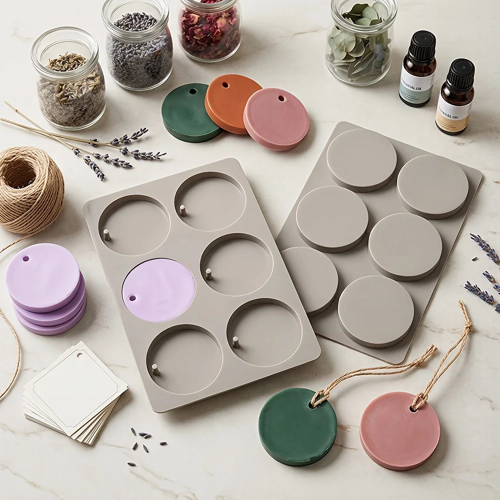 1Pc 6-Cavity Round Tag Silicon - Soap Making Instructions recension och pris